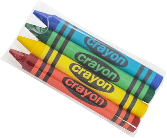 Lucky Art 10 Sets of 4 Packs (40 count) Large Size Crayons - Mini Crayon Packs Non-Toxic Crayons; Crayons in bulk for Kids Party Favors, School Supplies for Teachers & Travel Crayons