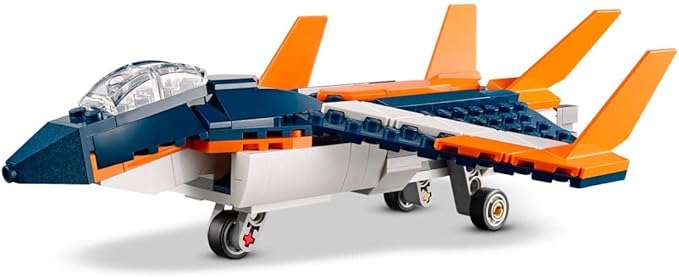 LEGO® Creator 3in1 Supersonic Jet 31126 Building Kit; Build a Jet Plane and Rebuild It into a Helicopter or a Speed Boat Toy