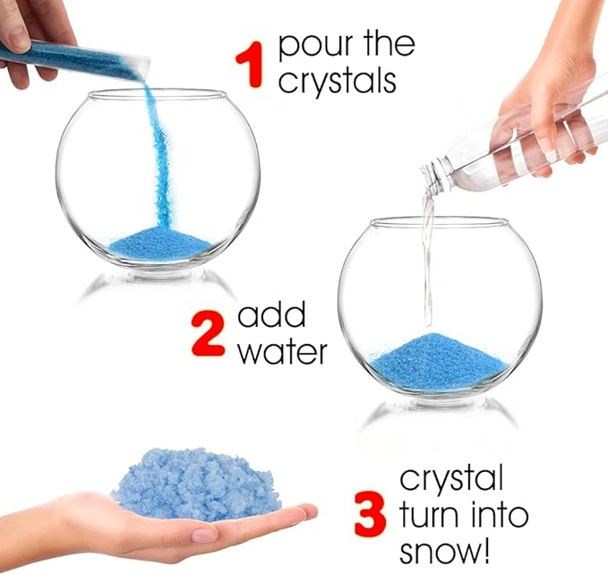 ArtCreativity Growing Snow Crystal Test Tubes, Set of 4, Science Kit for Kids, Snow Experiment Set, Educational STEM Toys for Boys and Girls, Unique Birthday Party Favors for Children