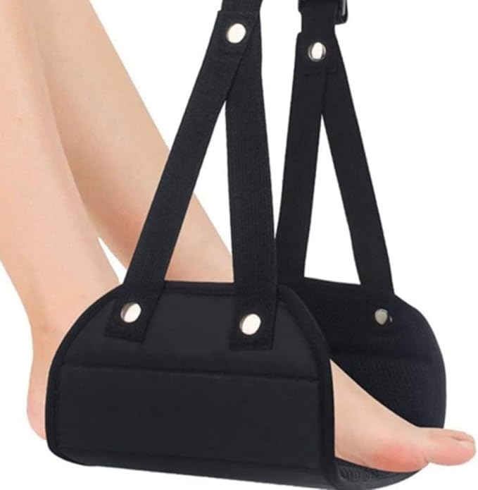 TOMETURE Travel Footrest Hammock Portable Hanging Foot Sling Comfortable Foot Rest for Airplane Bus Train Travel Accessories