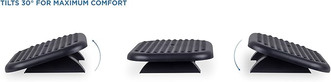Mount-It! Ergonomic Foot Rest Under Desk | Adjustable Tilt Footrest with Textured Massage Surface | Work Footstool Under Office Desk Foot Support - Black