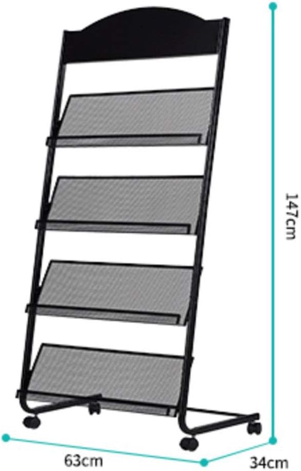 Iron Simple Floor-Standing Magazine Display Rack - Black