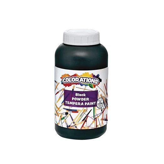 Colorations® Powder Tempera, Black, 1 Pound, Powdered Tempera Paint is a value purchase, Dillute only what you need, Strong and vibarnt color, Non Toxic and Safe for Kids, Use for Arts & Crafts