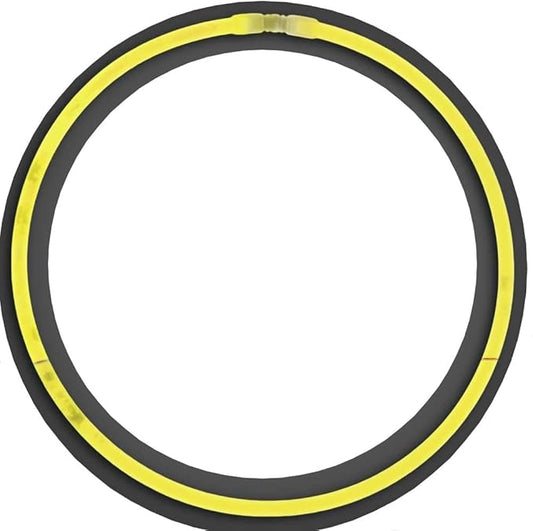 Glow Sticks Bulk Wholesale Necklaces, 600 22” Yellow Glow Stick Necklaces, Bright Color, Glow 8-12 Hrs, Connector Pre-Attached, Sturdy Packaging, GlowWithUs Brand