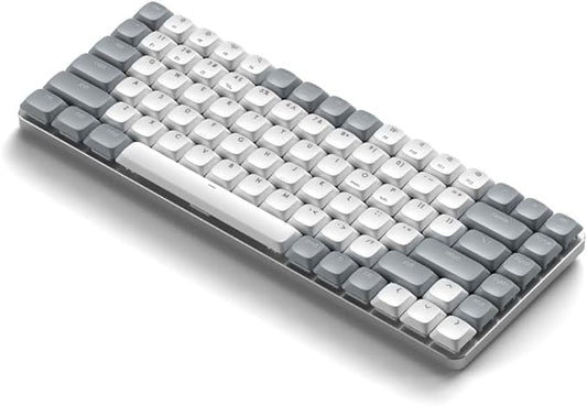 Satechi SM1 75% Mechanical Keyboard for Mac and Windows, LED Backlit Bluetooth Keyboard, 84 Keys Compact Wireless, Gaming, for Mac and Windows - Light Gray/White