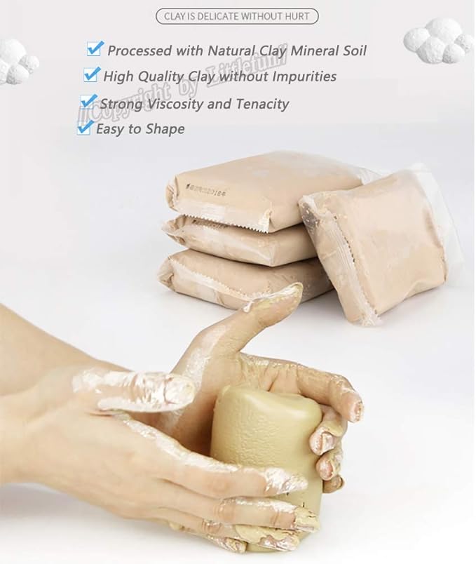 4-Pack Clay Argil Set for Pottery Wheel PW01P Kid DIY Toy 1600G Big Capacity