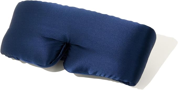 Glow People Silk Sleep Mask – 100% Mulberry Silk Eye Mask for Sleeping, Total Blackout, Cloud-Soft and Adjustable for Beauty Sleep and Travel - Navy
