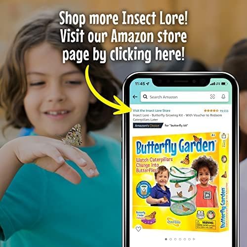 Insect Lore Butterfly Garden | Butterfly Kit with Live Caterpillars | 5 Caterpillars, Reusable Habitat, STEM Butterfly Journal & More