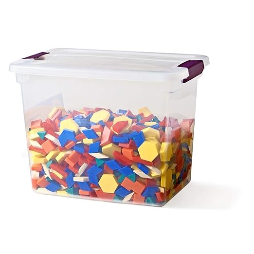 hand2mind Plastic Pattern Blocks for Kids, Shapes for Kindergarten, Montessori Toys, Geometric Shapes, Symmetry, Shape Recognition, Pattern Blocks for Classroom (Set of 1,250)