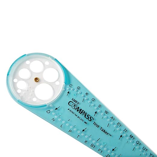 hand2mind Safe-T Math Compass, 10 in. Blue Compass, Compass for Geometry, Compass Drawing Tool, Dysgraphia Tools for Kids, Circle Drawing Tool, Compass Set, Math Classroom Supplies (Set of 12)