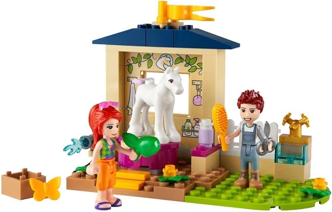 LEGO® Friends Pony-Washing Stable 41696 Building Kit; Comes with a Pony Toy and Mia and Daniel Mini-Dolls; for Ages 4+