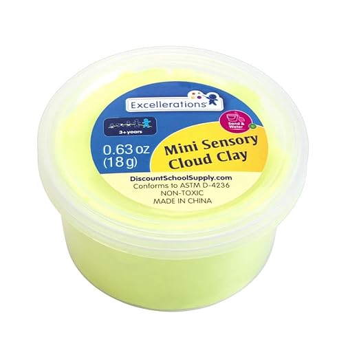 Excellerations Mini Cloud Clay Set of 5, .63 oz Each - Party Favors, Sensory Toys for Kids, Fidget Kit