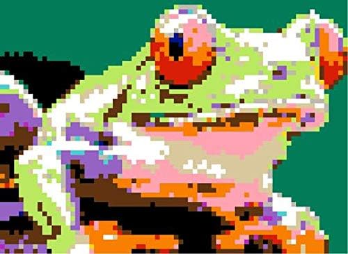 Huge Mosaic Puzzle Poster Kits | Group Project | No Mess Paint by Sticker | Stay at Home Activity | Classroom | One Sticker at a Time! | Large Frog | Learning Fun | 40” X 36” Giant Poster