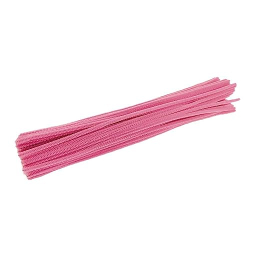 Colorations Pink Chenille Stem Pipe Cleaners, Pack of 100, Arts & Crafts, Decorating, STEM, Single Color, Activities for Kids, Crafting, Straw Cleaner, DIY