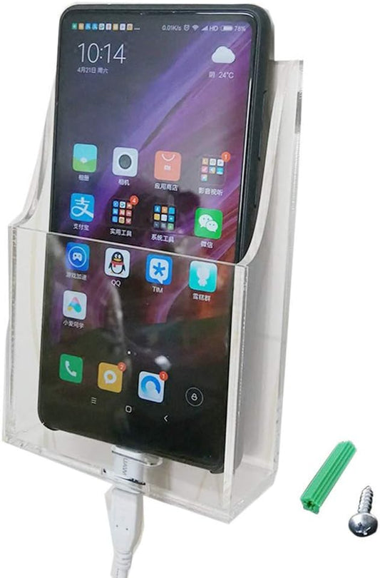 Acrylic Wall Mount Desk Organizer Storage Box for Cell Phones Holder in Home Office (1 Grid)