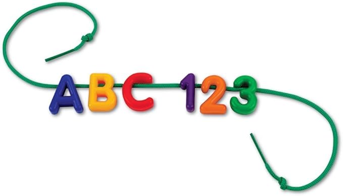Learning Resources Uppercase Lacing Alphabet - 275 Pieces, Ages 3+, Preschool Learning Must Haves, Teacher and Home School Supplies, Alphabet String Letter for Kids, Back to School Supplies
