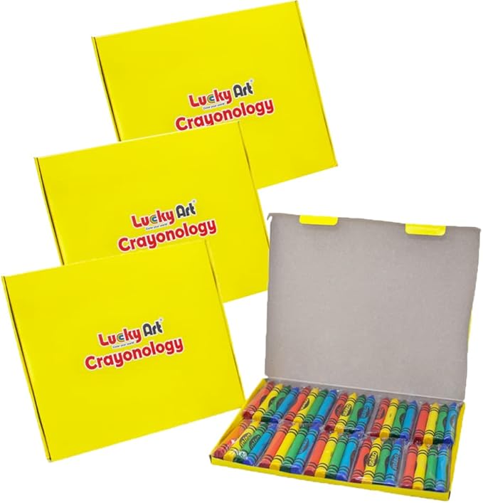 Lucky Art 40 Sets of 4 Packs (160 count) Large Size Crayons - Mini Crayon Packs Non-Toxic Crayons; Crayons in bulk for Kids Party Favors, School Supplies for Teachers & Travel Crayons
