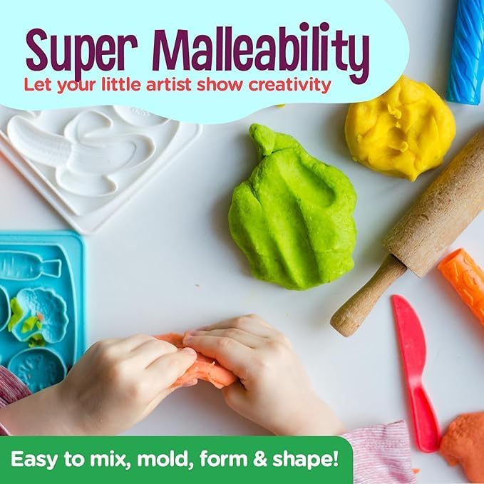 Hygloss Play Modeling Dough - Purple Dough Unscented - Safe & Non-Toxic for Kids Arts & Crafts - Party Favors - Classroom Supplies - 3lb