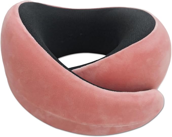 VITANECKART Snail Flexible Neck Pillow, Premium Memory Foam Travel Pillow, 360°Ergonomic Design, Asymmetrical Sides, Suitable for Flight, Car, Office, Washable Pillowcase (Pink)