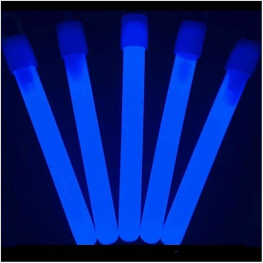 Glow Sticks Bulk Wholesale, 100 4” Blue Glow Stick Light Sticks. Bright Color, Kids Love Them! Glow 8-12 Hrs, 2-Year Shelf Life, Sturdy Packaging, GlowWithUs Brand