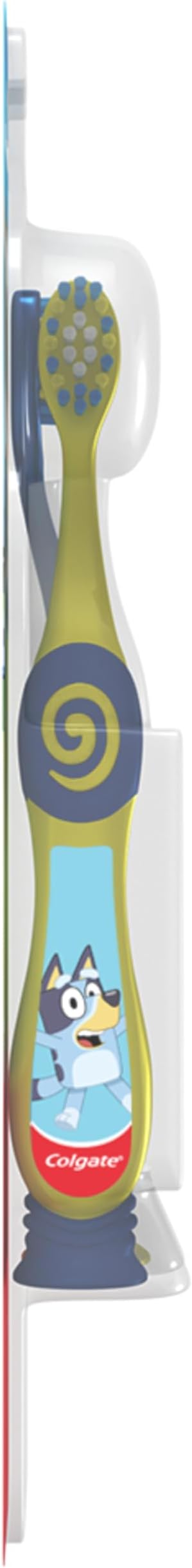 Colgate Bluey Extra Soft Toothbrush for Kids, Kids Toothbrush Pack with Built in Suction Cup Toothbrush Holder, Designed for Children Ages 2 and Up, Extra Soft Bristles, 2 Count (Pack of 5)