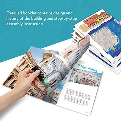 CubicFun 3D Puzzle for Adults Kids Bavaria Cityline Venice Italy Building Model Kits Toys Gift for Men and Women, San Marco Basilica, Rialto Bridge, Venice Grand Canal and Bridge of Sighs 126 Pieces