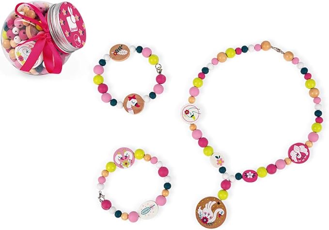 Janod Birdy Swans Wooden 220 Beads Craft Set - Ages 6+ - J06672