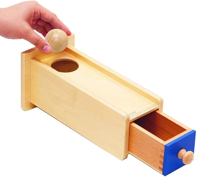 Elite Montessori Object Permanence Wooden Box With Drawer Toddlers and Preschoolers Toy
