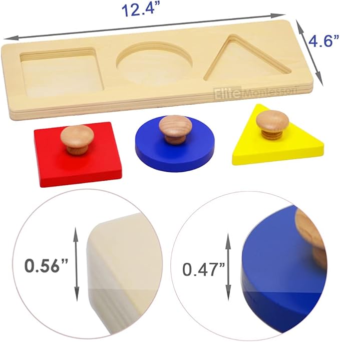 Elite Montessori Geometric Multiple Shape Puzzle Color Sorter for Toddler & Preschool Sensorial Toy Learning Material (Style A)