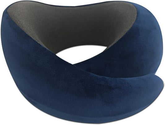 VITANECKART Snail Flexible Neck Pillow, Premium Memory Foam Travel Pillow, 360°Ergonomic Design, Asymmetrical Sides, Suitable for Flight, Car, Office, Washable Pillowcase (Dark Blue)