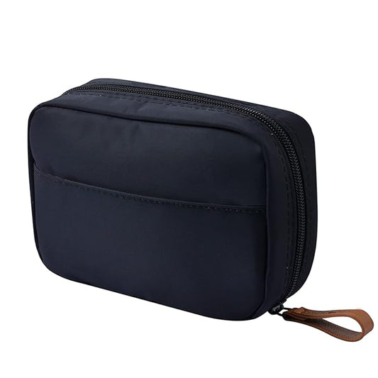 Hekyip Rectangular Beauty Bag, Small Travel Makeup Bag for Purse, Portable Waterproof Cosmetic Pouch for Ladies Women (Rectangular Inner Red)