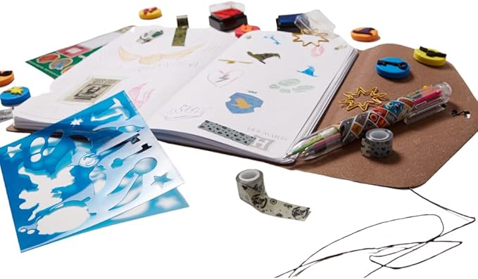Innovative Designs Harry Potter Journal Set for Kids – Smash Leather Journal Kit with Stickers, Stamps & Tape