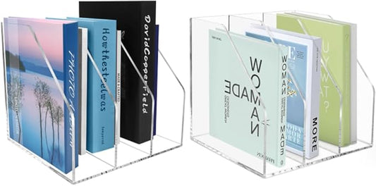 WYFHLPMMA Acrylic Paper Tray Stackable Letter Organizers, Clear Paper Tray Desk Organizer, 3-Tier, Desk A4 File Holder for Office Document Desktop File Tray-2pack