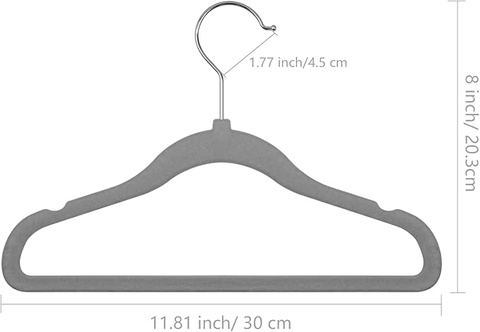 GoodtoU Kids Velvet Hangers,30 Pack Baby Hangers for Closet Non Slip Velvet Clothes Hangers Coat Hangers for Toddler Children Infant Hanger (Dark Grey 30Pack)