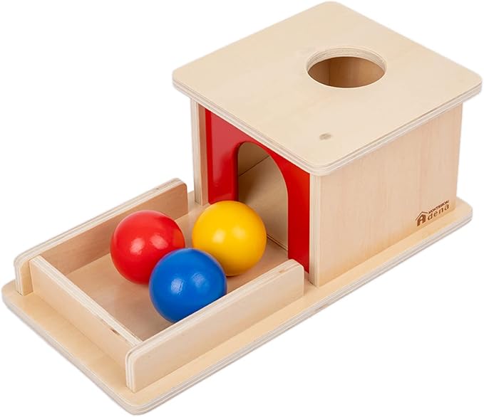 Adena Montessori Play Kit for 7-8 Months Baby,9 in 1 Learning Educational Toys for Toddler,Include Object Permanence Box,Different Balls,Shape Puzzles and More,Christmas Birthday Gift for Boys Girl