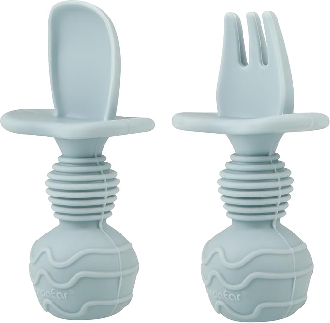 PandaEar 6 Pack Silicone Baby Spoons Self Feeding| Infant Spoons First Stage| Baby Utensils 6-12 Months| Toddler Baby Feeding Spoon | Baby Eating Essentials| Baby Led Weaning Supplies, Onesize