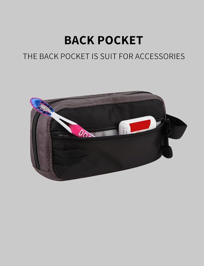 GOX Small Travel Toiletry Bag, Dopp Kit Case For Men, Multifunction Organizer Pouch(Black/Grey)