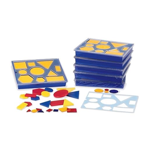 hand2mind Plastic Attribute Blocks Classroom Kit, Geometric Shapes for Kids, Sorting Shapes for Classroom, Montessori Math Manipulatives Kindergarten, Teacher Supplies for Math Classroom (Set of 6)