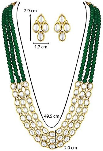 Aheli Indian Traditional Faux Kundan Long Necklace Jewelry Set with Earrings Gift for Women