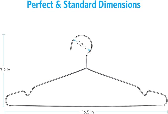 Fayleeko Wire Coat Hangers 40 Pack Strong Heavy Duty Stainless Steel Metal Ultra Thin Space Saving Clothes Hangers 16.5 Inch