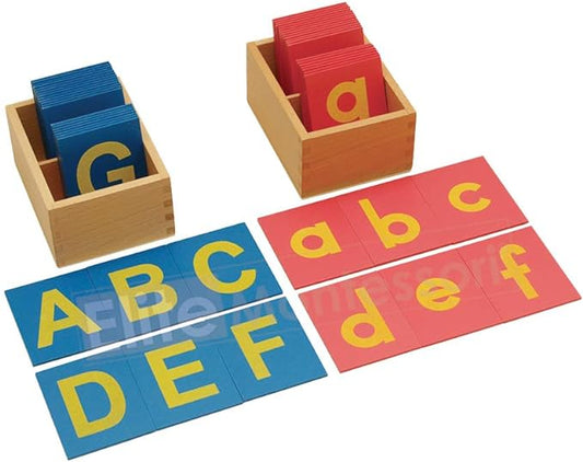 Elite Montessori Lower and Capital Case Sandpaper Letters with Boxes