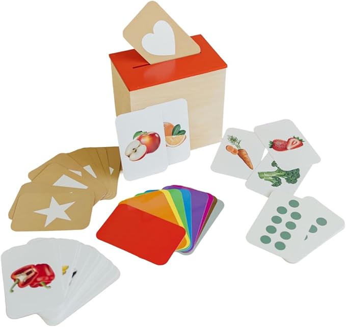 Learn & Drop Toddler Toy, Montessori Learning Games, 50 Preschool Flashcards for Toddlers 1-3, Learning Resources, Toddler Toys 2-3, Sight Word Flash Cards, Kindergarten Classroom Must Haves