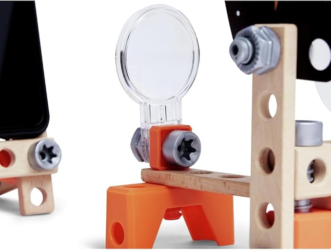 Hape Junior Inventor Optical Science Lab | 53 Piece STEAM Wooden Playset, Experiments & Reactions Science Kit for Kids 4+ Years (E3034A)