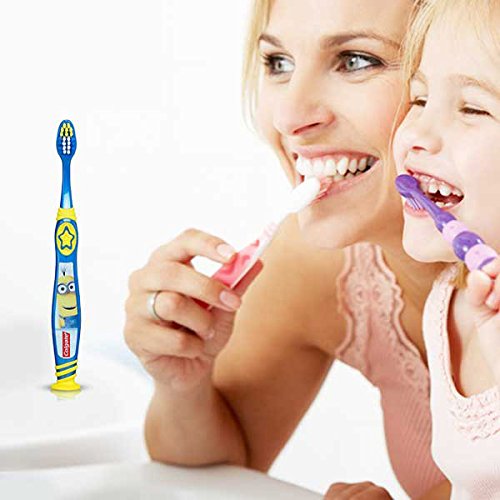 Colgate Kids , Minions, Extra Soft Toothbrush with Suction Cup, 2 Pack