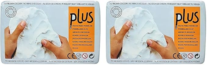 ACTIVA Plus Natural Self-Hardening Clay White 2.2 pounds (Pack of 2)