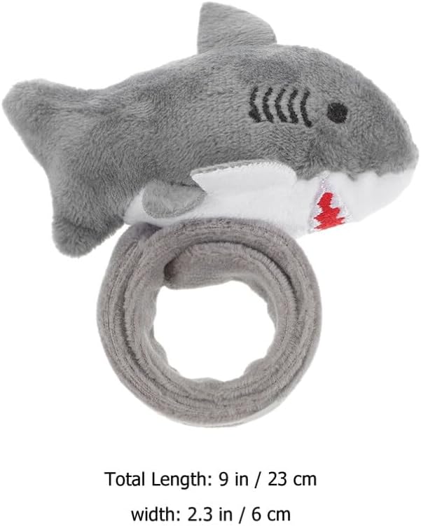 Abaodam 3pcs Shark Slap Bracelet Animal Slap Bracelets Plush Stuffed Animal Hugger Snap Wrist Band for Kids Birthday Party