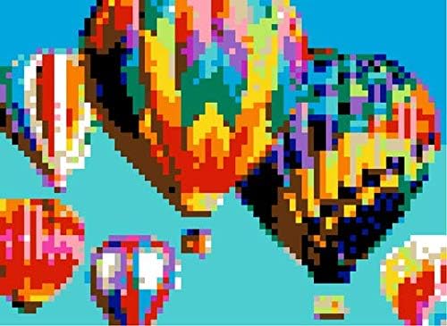 Huge Mosaic Puzzle Poster Kits | Group Project | No Mess Paint by Sticker | Stay at Home Activity | Classroom | One Sticker at a Time! | Large Hot Air Balloon | Learning Fun | 40” X 36” Giant Poster