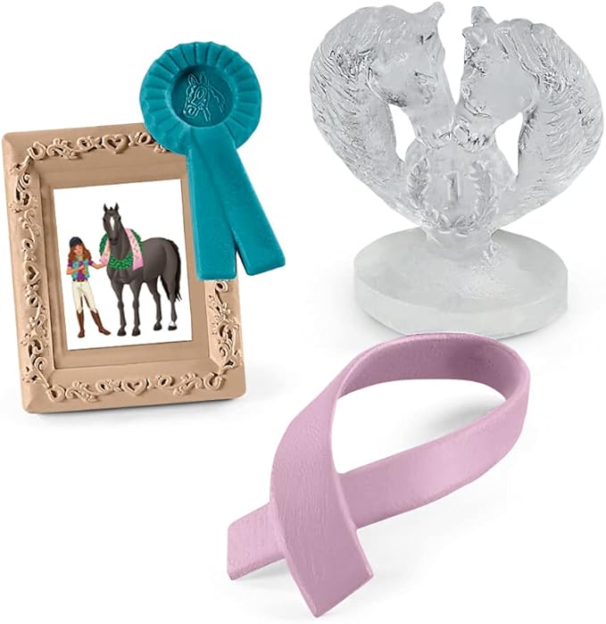 Schleich Horse Club, Horse Toys for Girls and Boys, Tournament Accessory Set with Trophy and Ribbons, Ages 5+