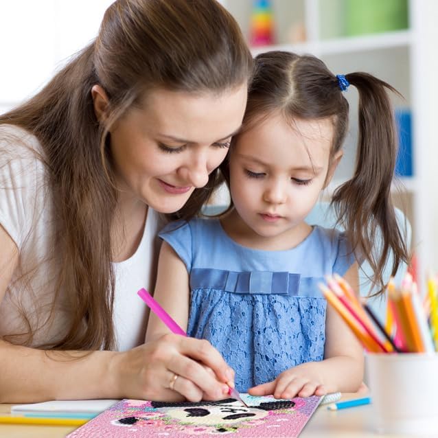 FQOVKYN 4 Packs 5D Cartoon Diamond Art Kits for Kids, Cute Animals DIY Diamond Arts Mosaic Kits for Adults Beginner, Full Round Drill Gem Art for Home Wall Decor Kids Present 6X6 inch