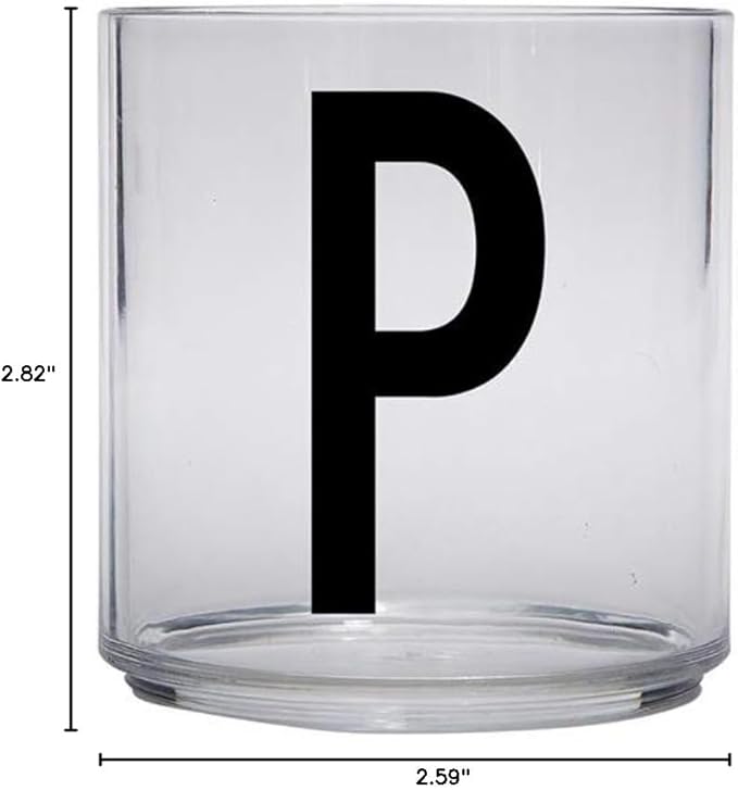 Design Letters Tritan Dinnerware Cups for Kids A-Z 6 Oz| Kids Glass Designed in Denmark for Baby feeding | Toddler Cup for Drinking | Unbreakable Tableware for Baby|Stackable Tumbler Cup BPA/BPS Free